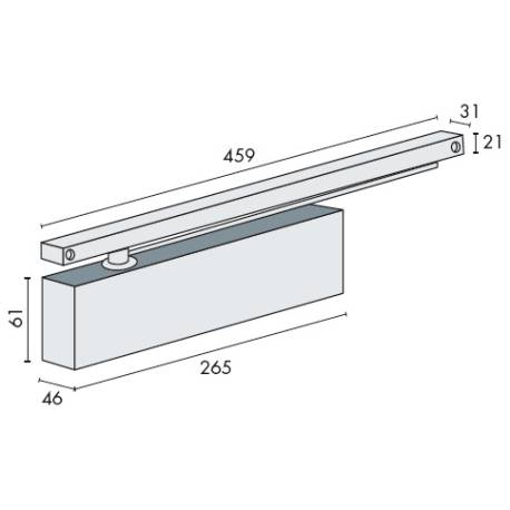 Ferme-porte EXS 510, capot 3 côtés blanc, force 1-4, blanc