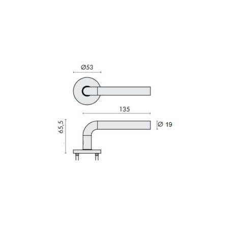 Paire de béq. sur rosaces rondes à visser, L19 mm Project 02, noir mat 19G.
