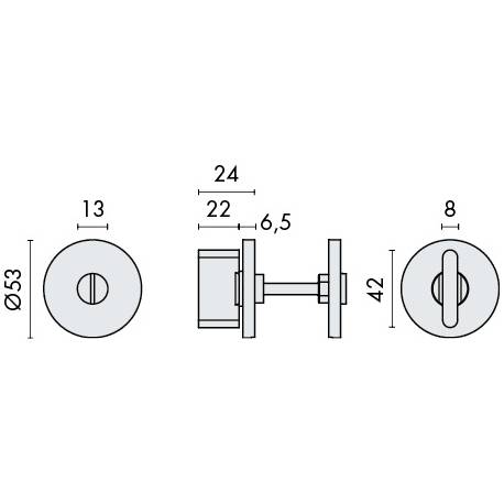 Pr de ros.condamnation - décondamnation sans voyant série Project. Noir mat 19G