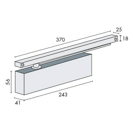 Ferme-porte EXS 310, capot 3 côtés noir, force 1-3, noir