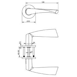 Paire de béq. sur rosaces rondes à visser, Project 12,epoxy noir mat