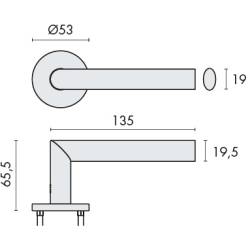 Paire de béq. sur rosaces rondes à visser, modèle Project 09. Inox brossé 304
