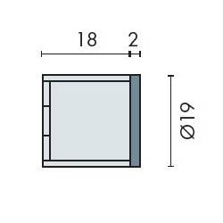 Butoir de béquille L20 mm série Project. Finition inox brossé AISI 304