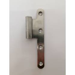 1/2 Paumelle EXS 1.62-F, 140*70 bouts ronds. Femelle gauche inox brossé