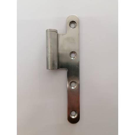 1/2 Paumelle EXS 1.62-F, 140*70 bouts ronds. Femelle gauche inox brossé