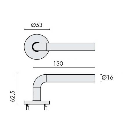 Paire de béq. sur rosaces rondes à visser, L16 mm Project 01, epoxy noir