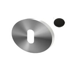 Paire de rosaces clé L  D:53 mm série Project, finition epoxy noir mat