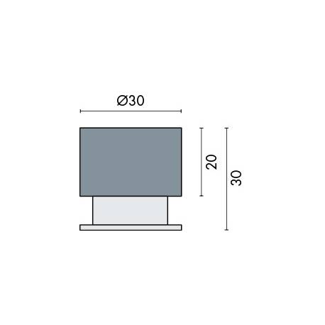 Butoir de sol D:30 mm série Project, finition inox brossé AISI 304